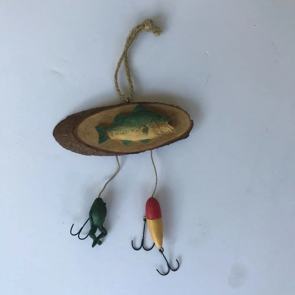 Fish Ornament Frog Sinker Lures Retro Christmas